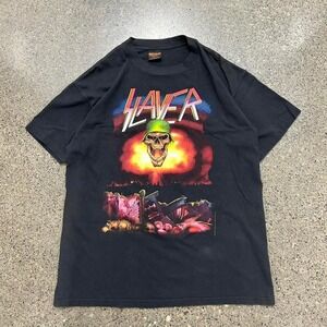 90s Slayer T-Shirt 1992 "Monsters of Rock" Euro Tour (Size L)